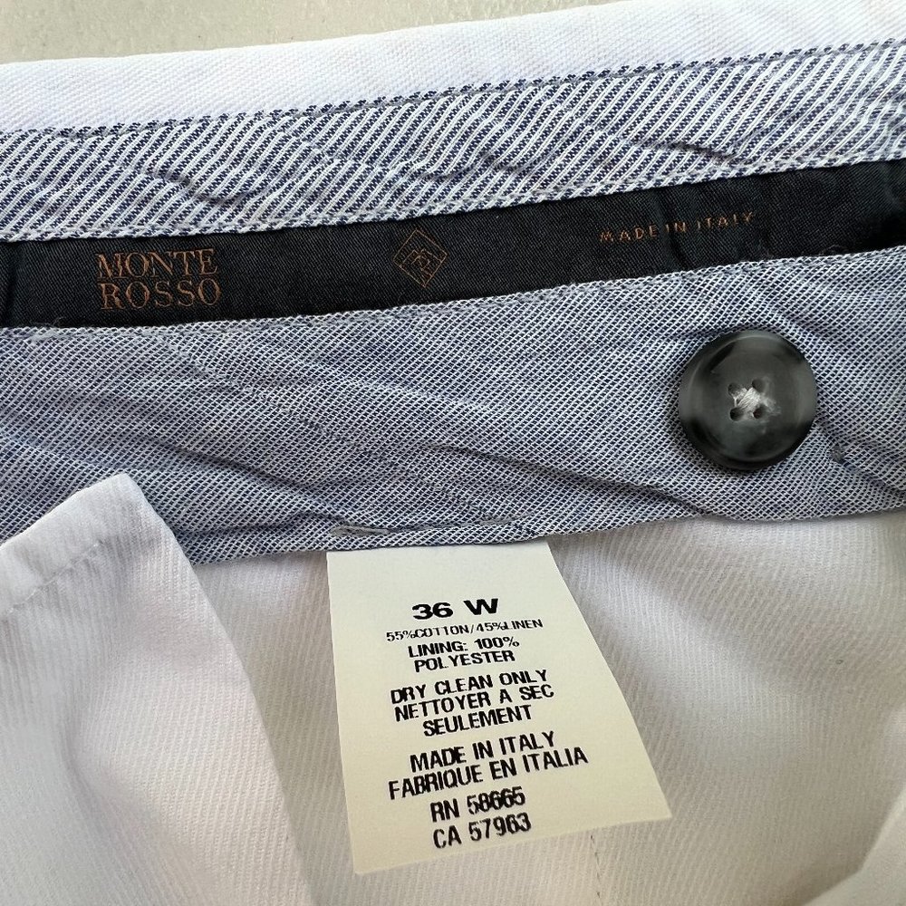 Monte Rosso White Pants made in Italy Size 36